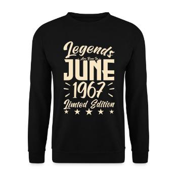 Naissance En juin 1967 Cadeau d'anniversaire 1967. - Sweat-shirt Unisexe - noir - Devant - Alina (178cm) & Michal (187cm)