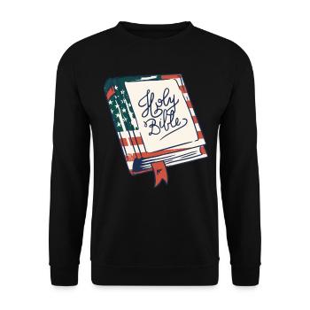 Holy Bible Christian religious belief in - Unisex Sweatshirt - black - Front - Alina (178cm) & Michal (187cm)