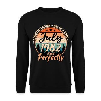 Juillet 1982 anniversaire 1982 légendes Juillet - Sweat-shirt Unisexe - noir - Devant - Alina (178cm) & Michal (187cm)