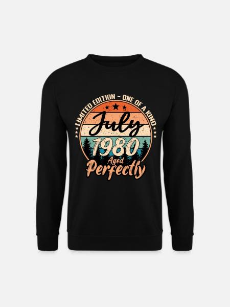 Juli 1980 Jubiläum 1980 Legenden Juli - Unisex Pullover - Schwarz