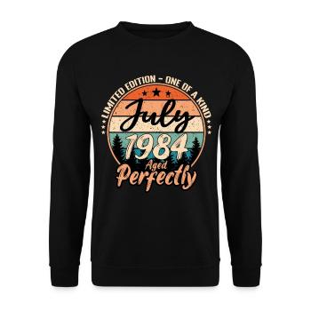 Juillet 1984 anniversaire 1984 légendes Juillet - Sweat-shirt Unisexe - noir - Devant - Alina (178cm) & Michal (187cm)