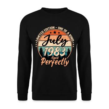 Juillet 1983 anniversaire 1983 légendes Juillet - Sweat-shirt Unisexe - noir - Devant - Alina (178cm) & Michal (187cm)