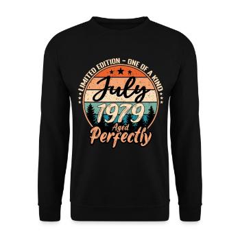 Juillet 1979 anniversaire 1979 légendes Juillet - Sweat-shirt Unisexe - noir - Devant - Alina (178cm) & Michal (187cm)