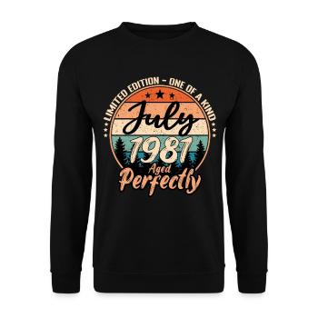 Juillet 1981 anniversaire 1981 légendes Juillet - Sweat-shirt Unisexe - noir - Devant - Alina (178cm) & Michal (187cm)