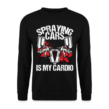 Car Painter Spraying Cards is my Cardio Painting - Unisex Sweatshirt - black - Front - Alina (178cm) & Michal (187cm)