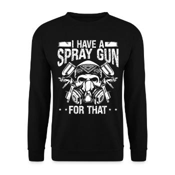 Painting I have a Spray Gun for that Car Painter - Unisex Sweatshirt - black - Front - Alina (178cm) & Michal (187cm)