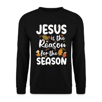 Jesus is the reason for the autumn faith season - Unisex Sweatshirt - black - Front - Alina (178cm) & Michal (187cm)