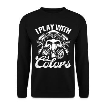 Car Detailer I play with Colors Spraying Painting - Unisex Sweatshirt - black - Front - Alina (178cm) & Michal (187cm)