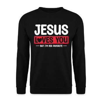 Jésus t’aime, mais je suis sa plus chère - Sweat-shirt Unisexe - noir - Devant - Alina (178cm) & Michal (187cm)