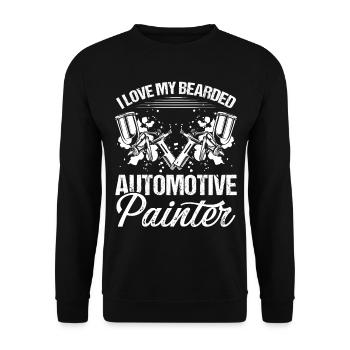 Car Detailer Beard Automotive Sprayer Painting - Unisex Sweatshirt - black - Front - Alina (178cm) & Michal (187cm)