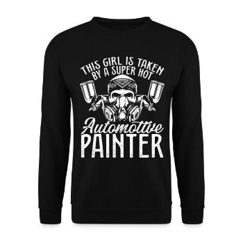 Car Detailer Girl Women Automotive Spray Painting - Unisex Sweatshirt - black - Front - Alina (178cm) & Michal (187cm)