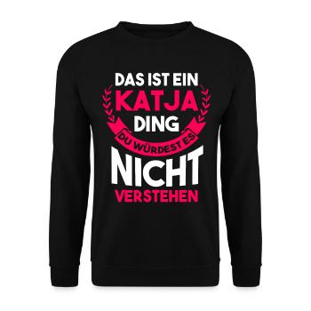 Katja - Unisex Pullover - Schwarz - Vorne - Alina (178cm) & Michal (187cm)