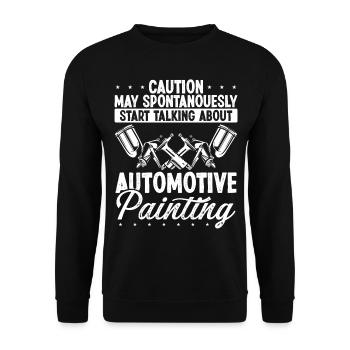 Car Detailer Automotive Spraying Painting - Unisex Sweatshirt - black - Front - Alina (178cm) & Michal (187cm)