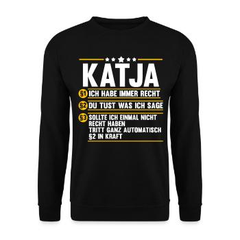 Katja - Unisex Pullover - Schwarz - Vorne - Alina (178cm) & Michal (187cm)
