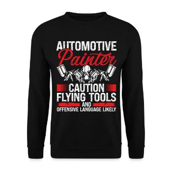 Painting Autobody Technician Car Detailer - Unisex Sweatshirt - black - Front - Alina (178cm) & Michal (187cm)