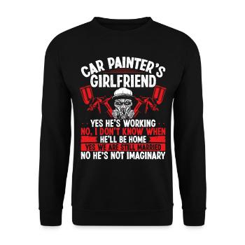 Autobody Girlfriend Car Detailer Auto Painting - Unisex Sweatshirt - black - Front - Alina (178cm) & Michal (187cm)