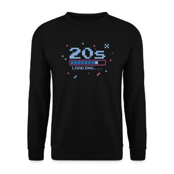 20th Birthday Twenty Years 20s Loading Bar Gaming - Unisex Sweatshirt - black - Front - Alina (178cm) & Michal (187cm)