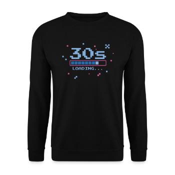 30e anniversaire Trente ans 30s Chargement Bar Gaming - Sweat-shirt Unisexe - noir - Devant - Alina (178cm) & Michal (187cm)