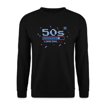 50. Geburtstag Fünfzig Jahre 50s Ladebalken Gaming - Unisex Pullover - Schwarz - Vorne - Alina (178cm) & Michal (187cm)