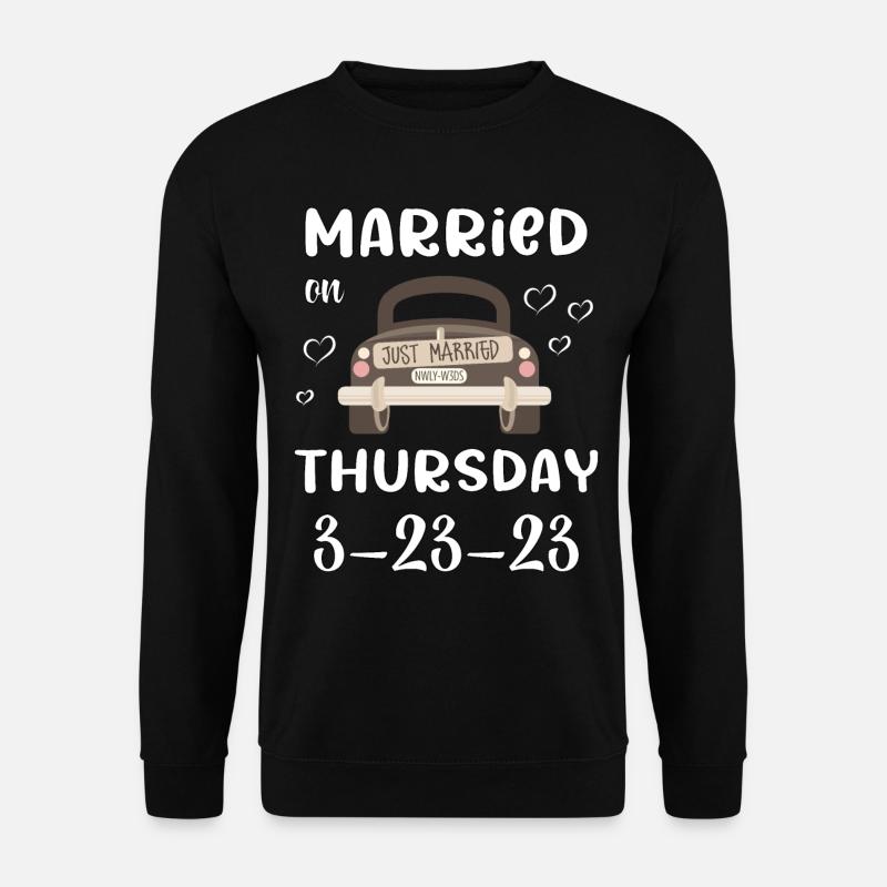 Wedding Love 3/23/23 Thursday married on - Unisex Sweatshirt - black