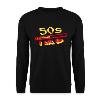50. Geburtstag 50s Fünfzig Jahre Ladebalken Gaming - Unisex Pullover - Schwarz - Vorne - Alina (178cm) & Michal (187cm)