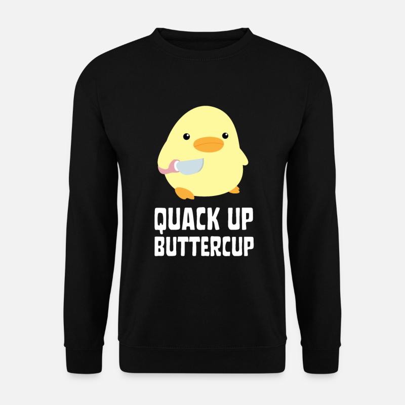 Quack Up Buttercup Duck with knife Ente mit Messer - Unisex Pullover - Schwarz