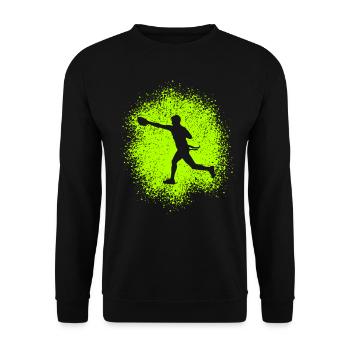 Flag Football Hommes Joueurs de Flag Football Américain - Sweat-shirt Unisexe - noir - Devant - Alina (178cm) & Michal (187cm)