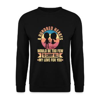 Valentinstag Geschenke Liebhaber Und Paare Designs - Unisex Pullover - Schwarz - Vorne - Alina (178cm) & Michal (187cm)