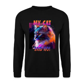 Cat Lovers Design Cat Mama My Cat a dit Non - Sweat-shirt Unisexe - noir - Devant - Alina (178cm) & Michal (187cm)