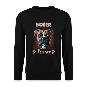 Dog Saying Boxer Design for Dog Lovers - Unisex Sweatshirt - black - Front - Alina (178cm) & Michal (187cm)