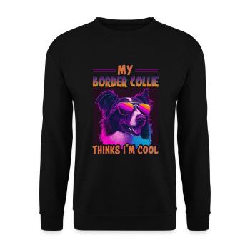 Hunde Spruch Border Collie Design - Unisex Pullover - Schwarz - Vorne - Alina (178cm) & Michal (187cm)