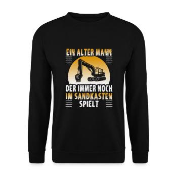 Crane operator design for excavator operators and construction workers - Unisex Sweatshirt - black - Front - Alina (178cm) & Michal (187cm)