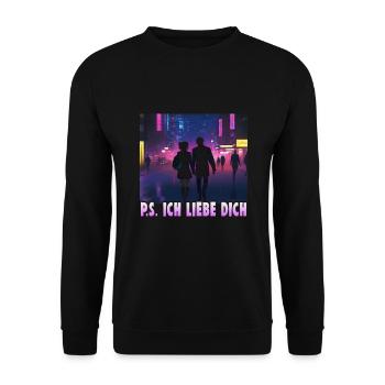 Valentinstag Geschenke Liebhaber Und Paare Designs - Unisex Pullover - Schwarz - Vorne - Alina (178cm) & Michal (187cm)