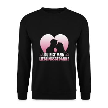 Valentinstag Geschenke Liebhaber Und Paare Designs - Unisex Pullover - Schwarz - Vorne - Alina (178cm) & Michal (187cm)