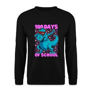 100 jours d'écoles dinosaure dab t-rex rose - Sweat-shirt Unisexe - noir - Devant - Alina (178cm) & Michal (187cm)