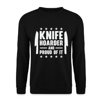 Messersammler Messer Sammeln - Unisex Pullover - Schwarz - Vorne - Alina (178cm) & Michal (187cm)