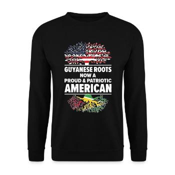 Geboren in Guyana Guyana Amerikanisch USA - Unisex Pullover - Schwarz - Vorne - Alina (178cm) & Michal (187cm)