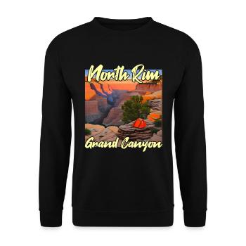 Coucher de soleil sur la rive nord du Grand Canyon - Sweat-shirt Unisexe - noir - Devant - Alina (178cm) & Michal (187cm)
