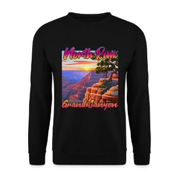 Coucher de soleil sur la rive nord du Grand Canyon - Sweat-shirt Unisexe - noir - Devant - Alina (178cm) & Michal (187cm)