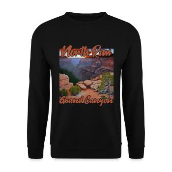 Coucher de soleil sur la rive nord du Grand Canyon - Sweat-shirt Unisexe - noir - Devant - Alina (178cm) & Michal (187cm)