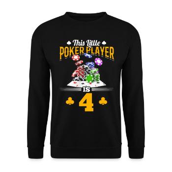Joueur de poker 4ème anniversaire Ce petit joueur de poker - Sweat-shirt Unisexe - noir - Devant - Alina (178cm) & Michal (187cm)
