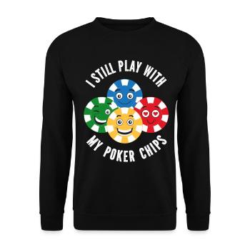 Joueur de poker Je joue toujours avec mes jetons de poker - Fu - Sweat-shirt Unisexe - noir - Devant - Alina (178cm) & Michal (187cm)