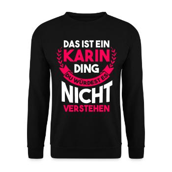 Karin - Unisex Pullover - Schwarz - Vorne - Alina (178cm) & Michal (187cm)