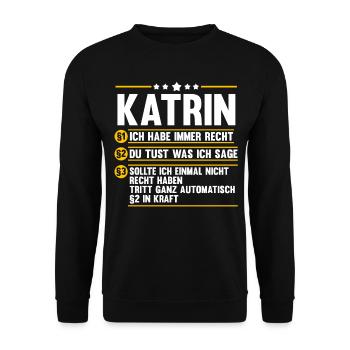 Katrin - Unisex Pullover - Schwarz - Vorne - Alina (178cm) & Michal (187cm)