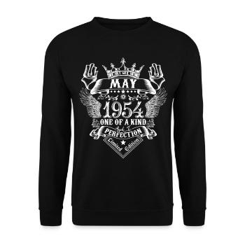 May 1954 anniversary May 1954 May - Unisex Sweatshirt - black - Front - Alina (178cm) & Michal (187cm)