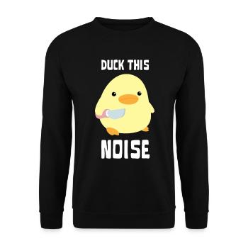 Duck This Noise - Canard au couteau Ente mit Messer - Sweat-shirt Unisexe - noir - Devant - Alina (178cm) & Michal (187cm)