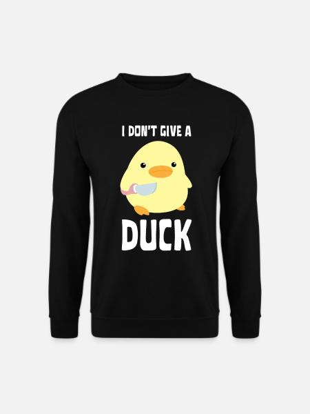 I Don't Give A Duck - Funny Duck with knife Meme - Unisex Pullover - Schwarz