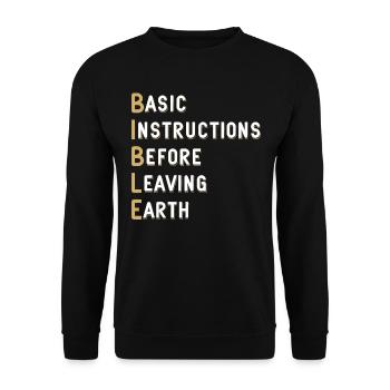 Bible Lesson Basic Instructions Before - Unisex Sweatshirt - black - Front - Alina (178cm) & Michal (187cm)