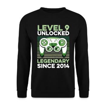 Niveau 9 ans Année d’anniversaire 2014 Gamer Boy - Sweat-shirt Unisexe - noir - Devant - Alina (178cm) & Michal (187cm)