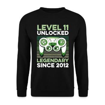 Niveau 11 ans Année d’anniversaire 2012 Gamer Boy - Sweat-shirt Unisexe - noir - Devant - Alina (178cm) & Michal (187cm)